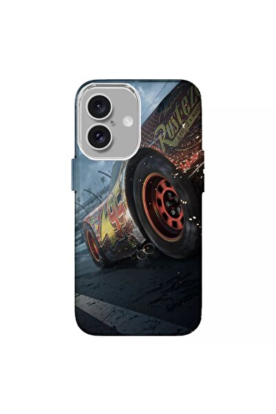 Turkuaz iPhone 16 Lightning Mcqueen Designed Luxury Silicone Case