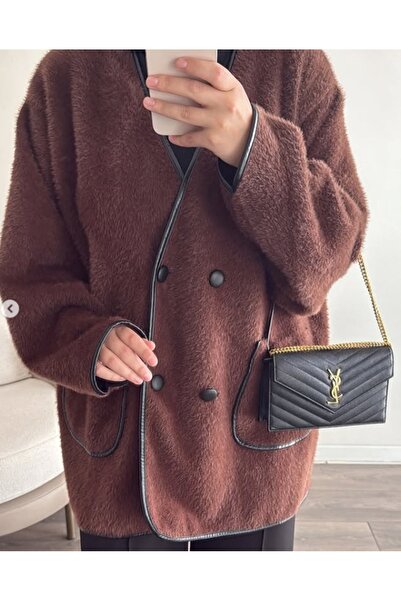 My City 40840 - Stylish Comfortable 4-Button Angora Women's Knitwear Long Cardigan