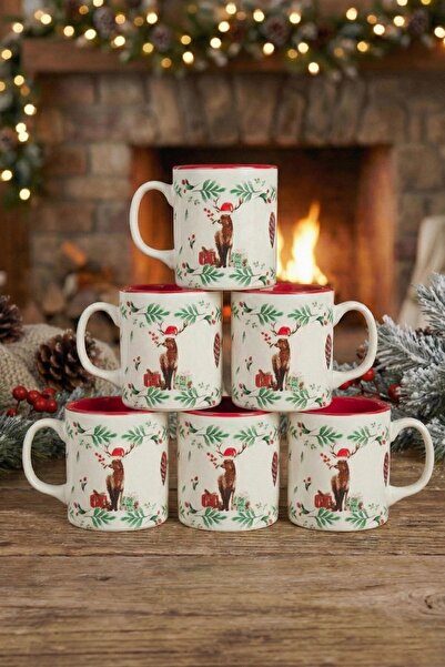 DEKOMUS مجموعة هدايا سلسلة 'سنة سعيدة' تتضمن 6 أكواب