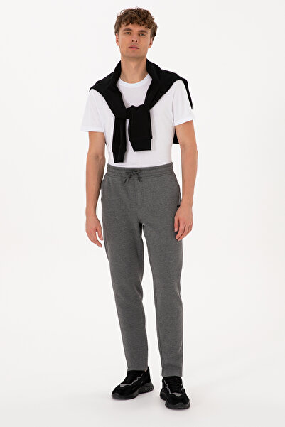 U.S. Polo Assn. Men's Anthracite Melange Fleece-Lined Sweatpants 50313761-Vr081