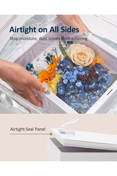 wisedry 8 x 10 Inch Flower Deep Shadow Box Frame (White Acrylic)