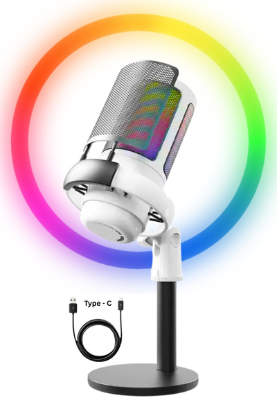 RabbitTech RGB Mikrofon Seti Stream sGaming Işıklı Mikrofon Ses Kayıt Cihazı