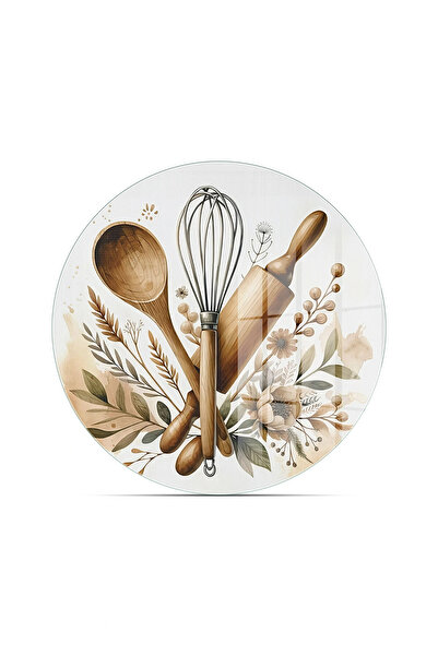 Decovetro Glass Presentation Serving Plate Set of 3 Round Kitchenware Patterned