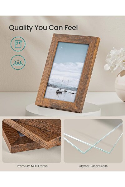 SONGMICS Picture Frames, 10 Pack Collage Set (Rustic Brown)