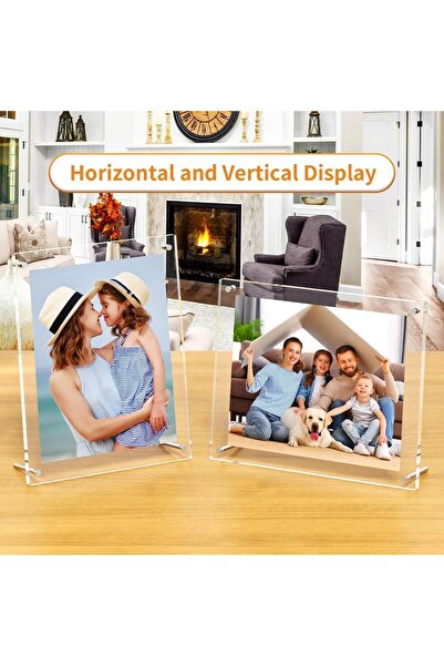 bolivia's Clear Acrylic Photo Frame, 28x33cm (A4) Double-Sided Tabletop