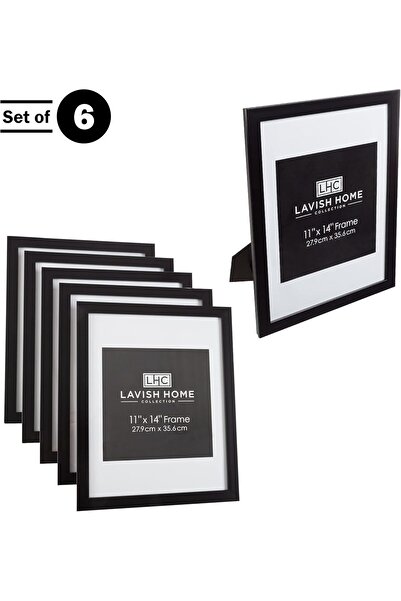 Lavish Home 82-Fr1148B Picture Frame Set Of 6, 11x14, Black
