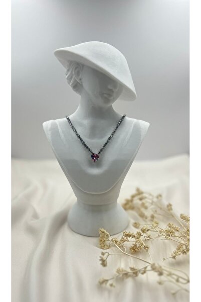 Lunarie Pink Heart Stone Sparkling Necklace – Elegant and Modern Design Styli...