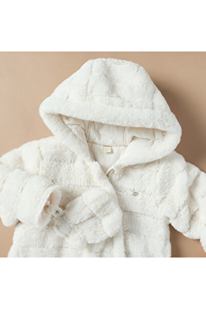 giggles Juniors Textured Closed Feet Hooded Sleepsuit with Zip Closure