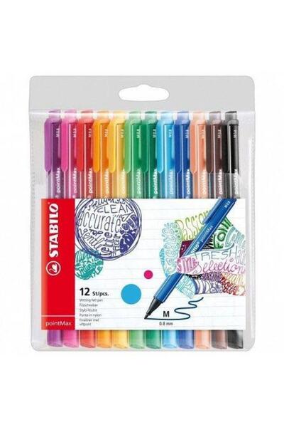 Stabilo PointMax Fineliner, 12 culori / set