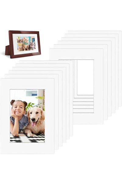 EXCEFORE 12Pcs A3 White Photo Mounts (Fits A4 Pictures)