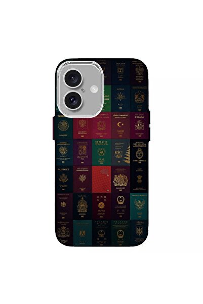 Turkuaz iPhone 16 Compatible Luxury Silicone Case with Special Passport Design
