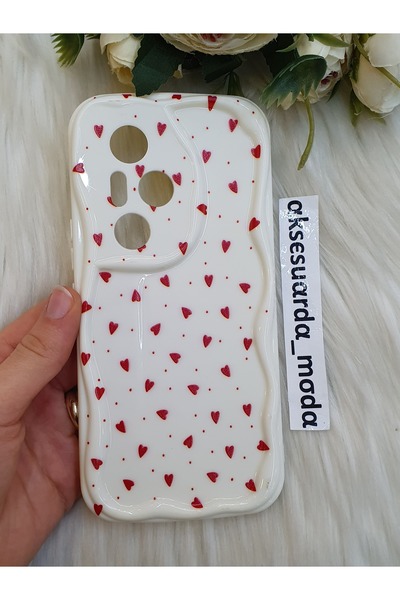 ZB Aksesuarda Moda Honor 300 Pro Compatible Red Hearts Printed Patterned Case
