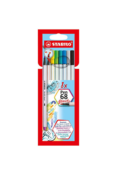 Stabilo Pen 68 Brush - vârf de pensulă, 8 culori / set