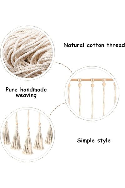 KASTWAVE Hanging Photo Display Macrame Wall Hanging with 30 Clips - Boho Photo Display