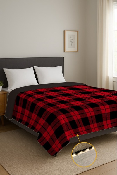 AYS DEKOR Modern Polar Double Blanket Red 190X220Cm