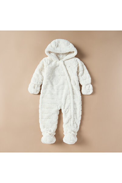 giggles Juniors Textured Closed Feet Hooded Sleepsuit with Zip Closure