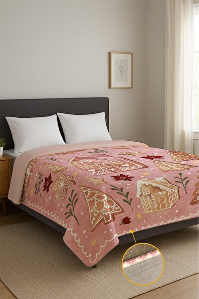 AYS DEKOR Modern Polar Double Blanket Pink 190X220Cm