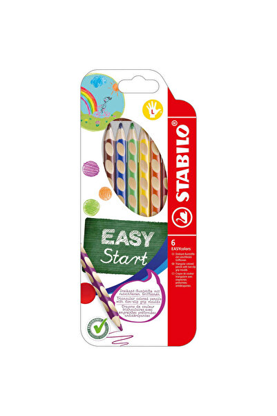 Stabilo Creioane colorate EASYcolors pentru stângaci, set de 6 culori