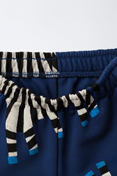 My Kids Wear Boy's Zebra Patterned 3 Thread Non-Sharmond 100% Cotton Tracksuit Set 2-8 Years Old 12323