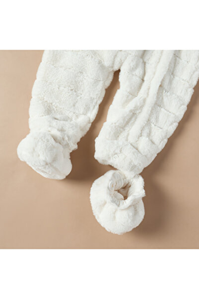 giggles Juniors Textured Closed Feet Hooded Sleepsuit with Zip Closure