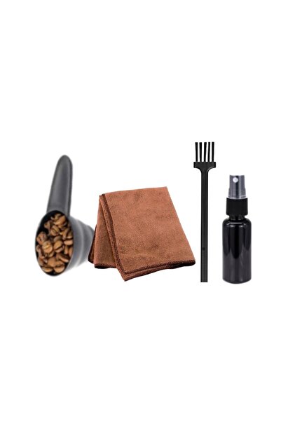DOPPİO Coffee Care Gift Set – Bean Scoop, Cleaning Cloth, Grinder Brush & Refillable Spray Bottle