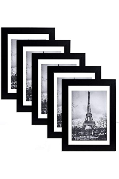 bolivia's مجموعة إطارات الصور من 5 قطع، 5×7 أسود (تناسب 4×6 مع حصيرة أو 5×7 بدونها)