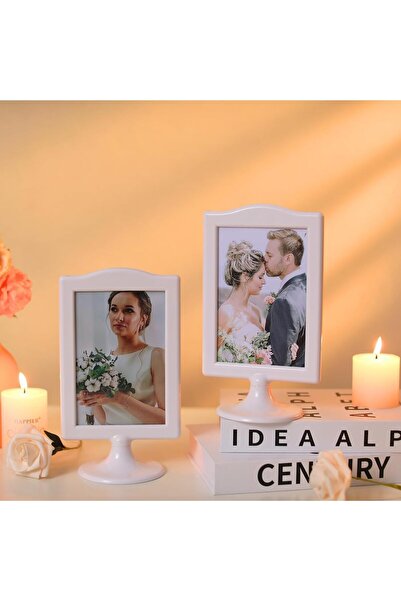 Tazweeq Double-Sided 4x6 White Plastic Standing Picture Frame (10 Pack)