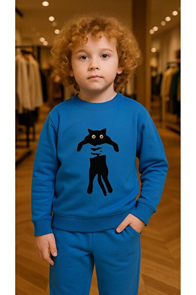 playwear Παιδικό Φούτερ Σετ Ρούχων με Σχέδιο CUT CAT για Κορίτσια και Αγόρια,...