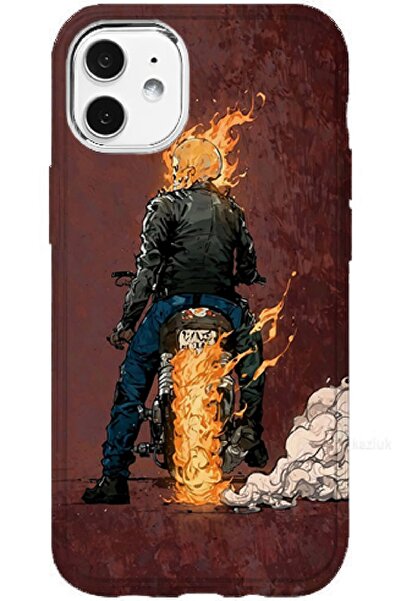Turkuaz iPhone 11 Compatible Pro Special Ghost Rider Designed Luxury Silicone Case