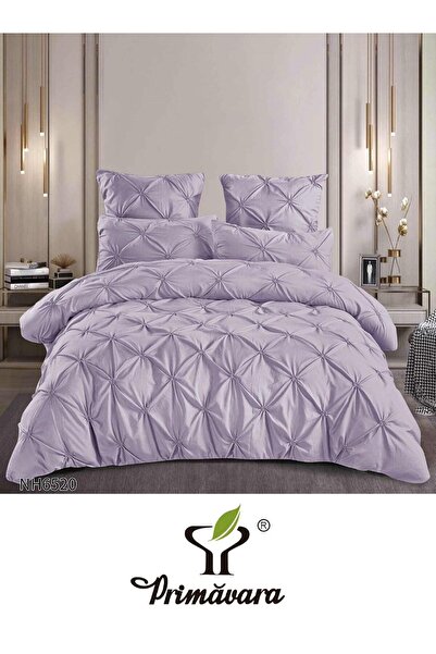 Primavara 6-PIECE DOUBLE BED LINEN IN FINE COTTON WITH EMBROIDERED PLEATS