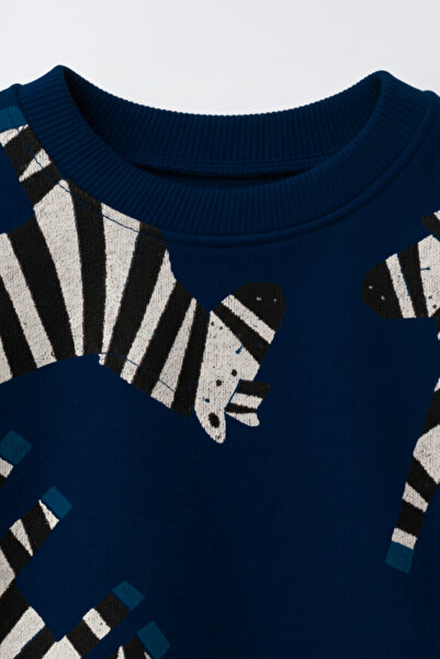 My Kids Wear Boy's Zebra Patterned 3 Thread Non-Sharmond 100% Cotton Tracksuit Set 2-8 Years Old 12324