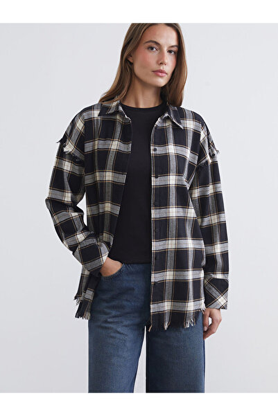 LC Waikiki Black Plaid Women's Shirt