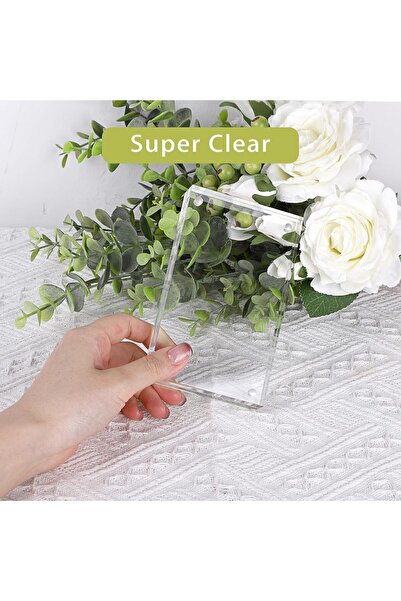 BTSKY 3 x 5 inch Clear Acrylic Magnetic Double-Sided Frameless Photo Frame