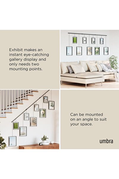 umbra Exhibit Gallery Frames, Set of 9, 5x7 and 8x10, Black