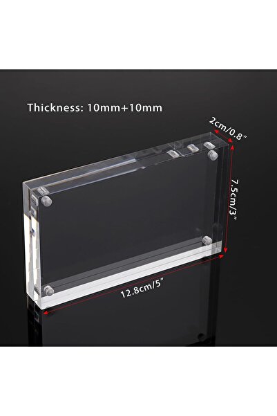 BTSKY 3 x 5 inch Clear Acrylic Magnetic Double-Sided Frameless Photo Frame