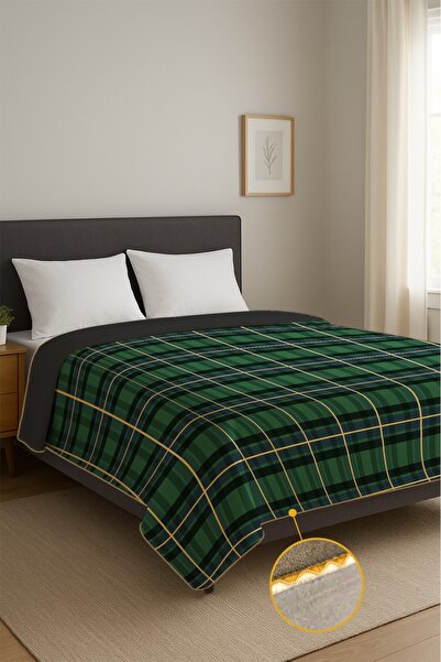 AYS DEKOR Modern Polar Double Blanket Green 190X220Cm