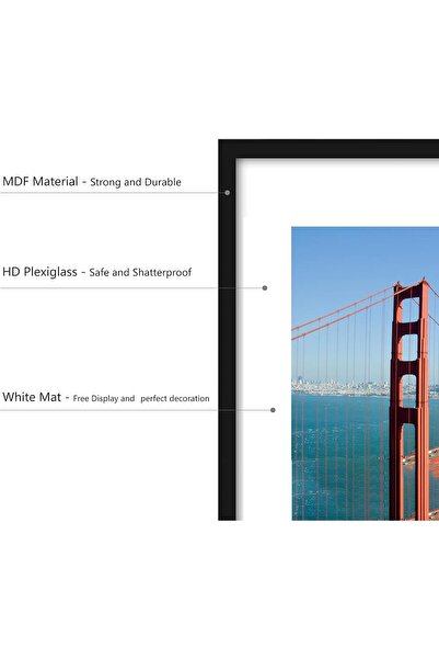 X SPRING 11x14 Solid Wood Picture Frame (Black)