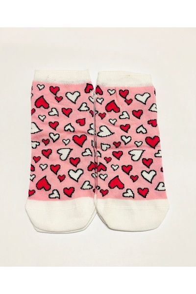 diğerr1 جوارب نسائية بتصميم قلب، 3 قطع، بدون خياطة
