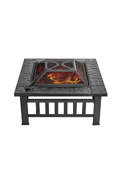 Cady One Portable fire pit with grill, black, 80x39x80 cm