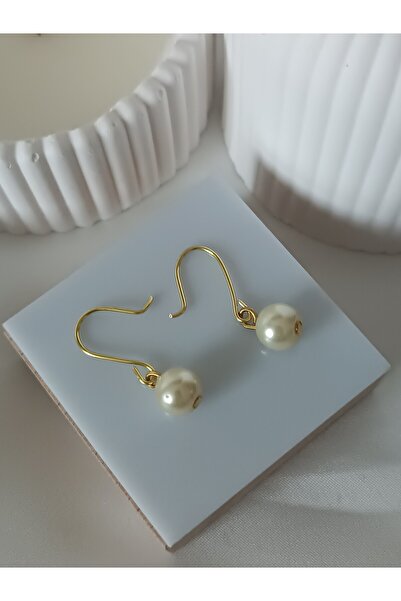 La fee aksesuar Cream Pearl Glass Bead Women's Earrings Gift