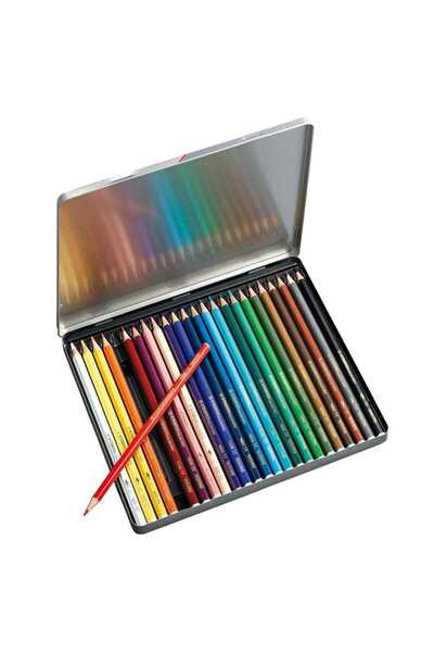 Stabilo Creioane colorate Aquacolor, 24 de culori / set, cutie metalică