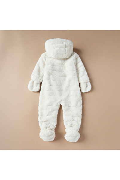 giggles Juniors Textured Closed Feet Hooded Sleepsuit with Zip Closure