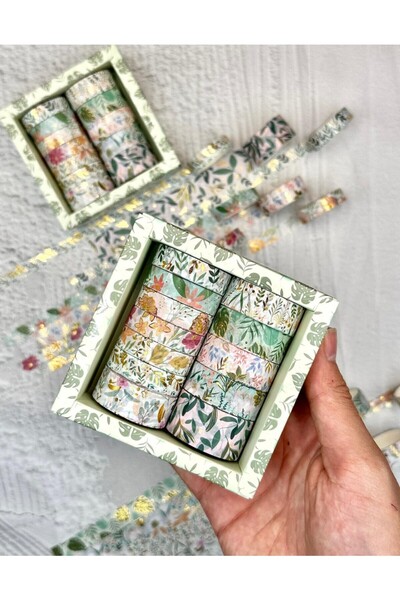 Limmy Bandă adezivă Washi Tape vintage pătrată Bandă cu model din hârtie de m...