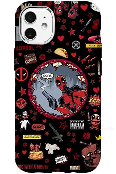 Turkuaz iPhone 11 Luxury Silicone Case with Special Deadpool Collage Design