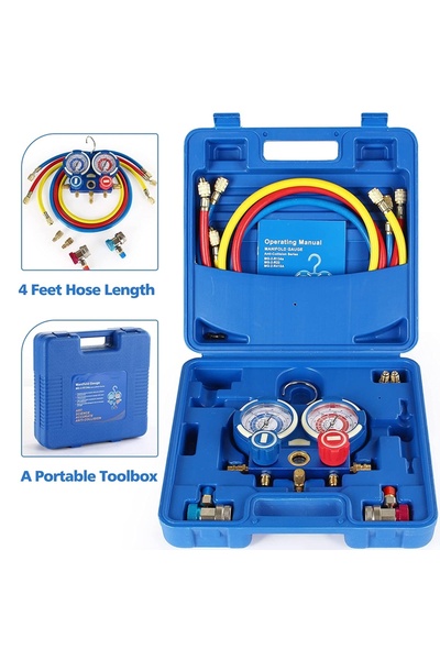 dorf Klima Basınç Göstergesi Manifold Seti Saatli