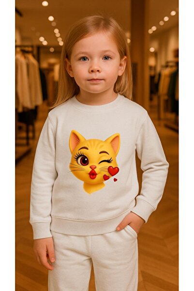 playwear Παιδικό Φούτερ Σετ με στάμπα KISS για Κορίτσια και Αγόρια, με λαιμόκ...