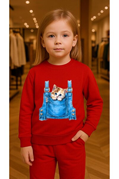 playwear Παιδικό Σετ Φούτερ Τζιν με στάμπα για κορίτσια και αγόρια με λαιμόκο...