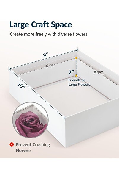 wisedry 8 x 10 Inch Flower Deep Shadow Box Frame (White Acrylic)