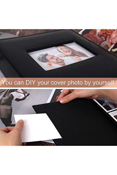 X SPRING Photo Album 4x6 Inch, 300 Pockets, Black PU Leather with Slip-in Pockets