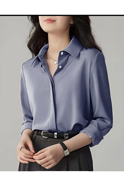 TRENDBUTİKOFFİCİAL Saten Kumaş Gömlek